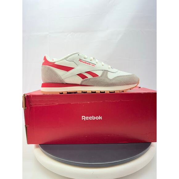 Reebok Classic Leather Size 6 Youth Womens 7.5 White Red Running Shoes Retro - Picture 5 of 9